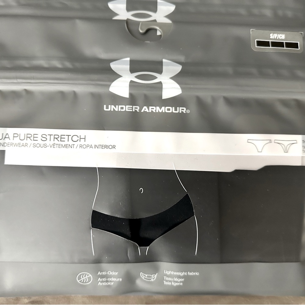 Under Armour 3-pack pure stretch thong panties.